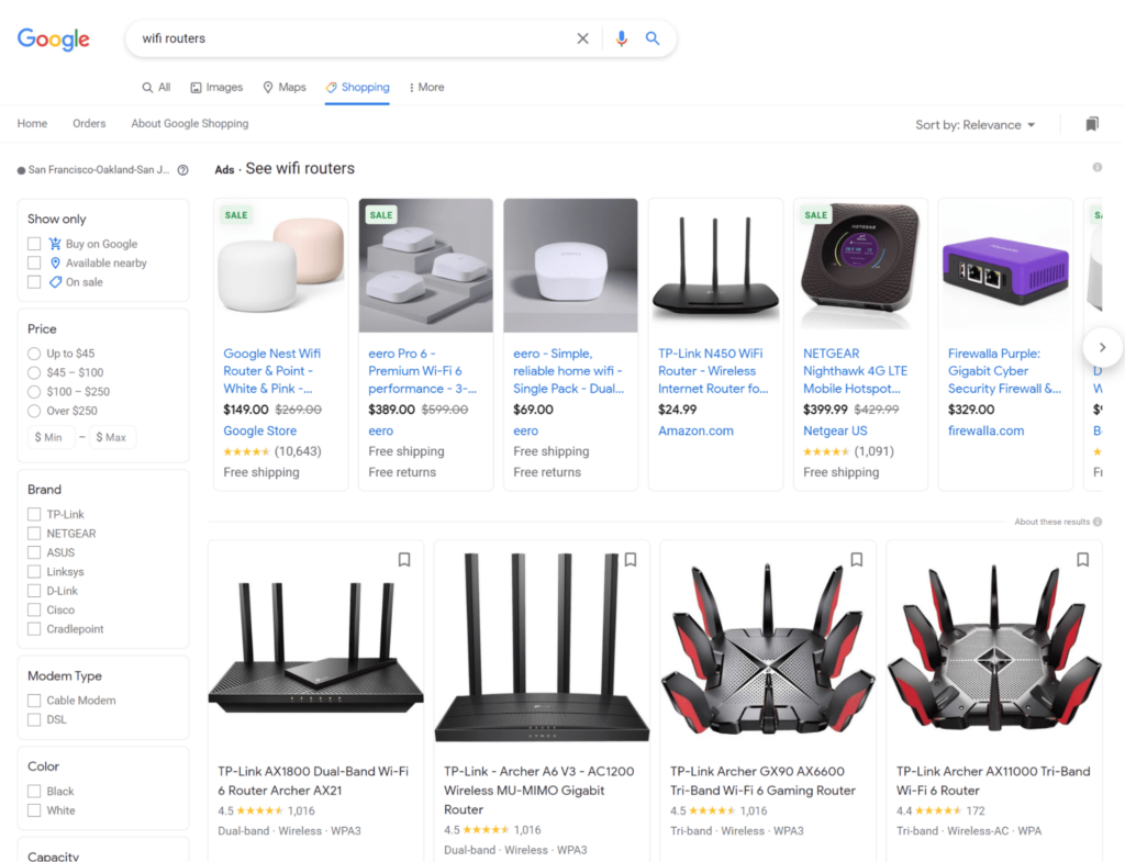 wifi routers search google shopping ads bigcommerce and google shopping