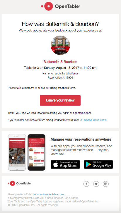 opentable email