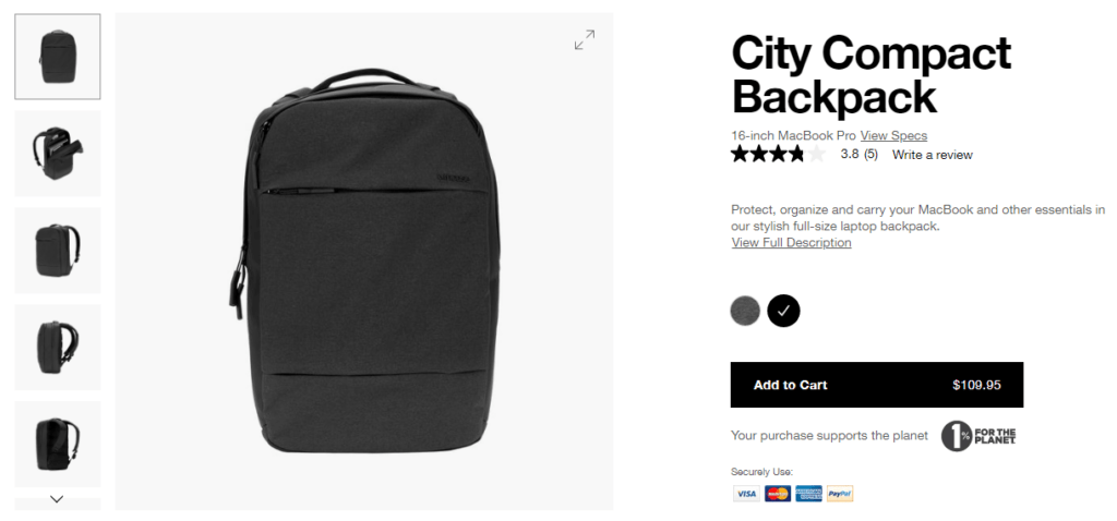city compact backpack product photos ecommerce photography