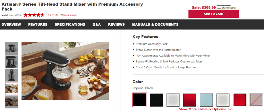 kitchen mixer image in use ecommerce photography