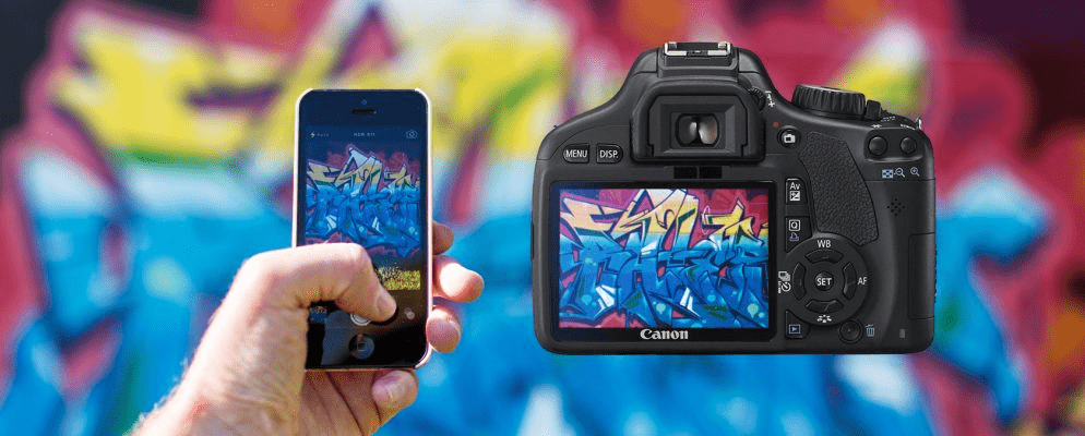 mobile phone dslr camera view ecommerce photography