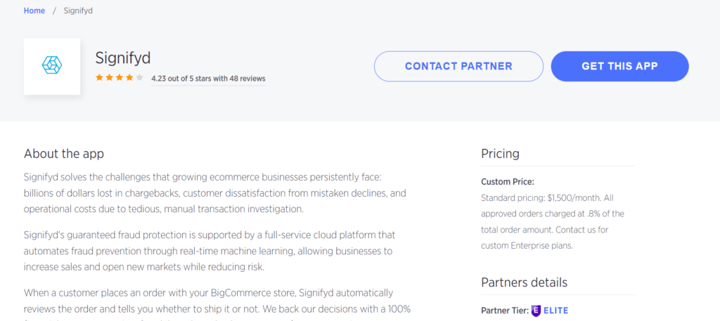 signifyd bigcommerce bigcommerce apps