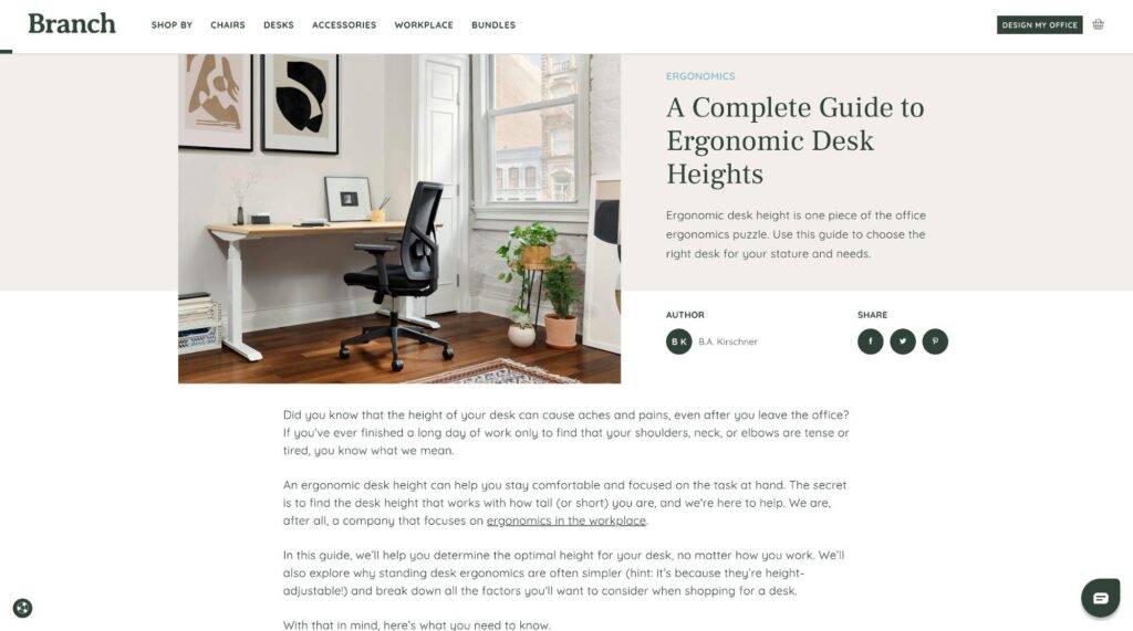 branch ergonomic desk height shopify blog examples