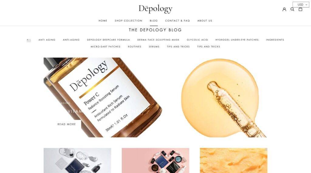 depology blog shopify blog examples