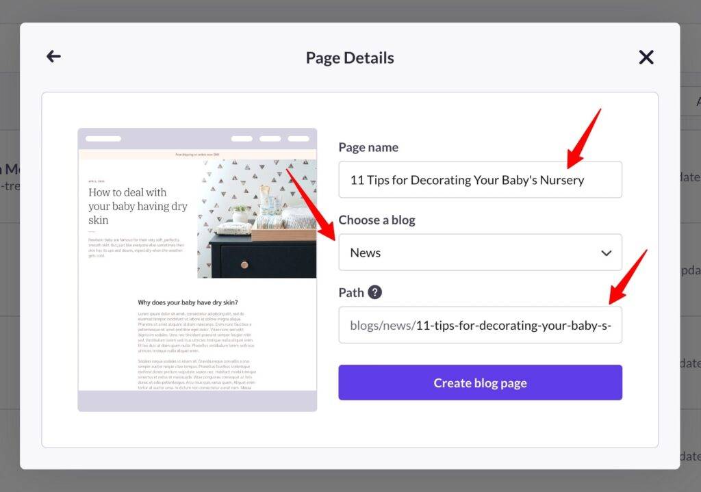 page builder start blog shopify blog examples