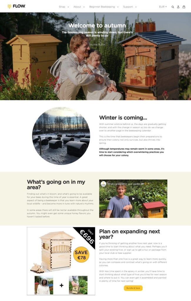 flow full page landing pages in shopify