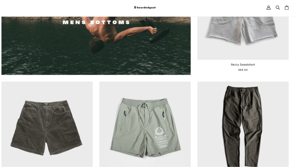 Screenshot of beardedgoat Shopify collection