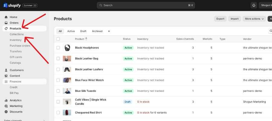 Screenshot of Shopify customize collection page