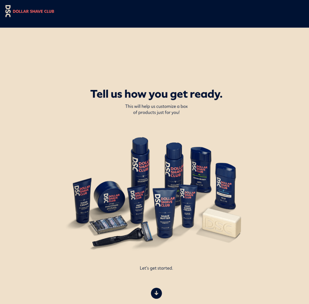 dollar shave club landing page ecommerce conversion rate