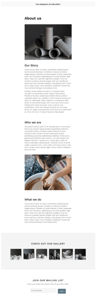 crafty about us page template about us page