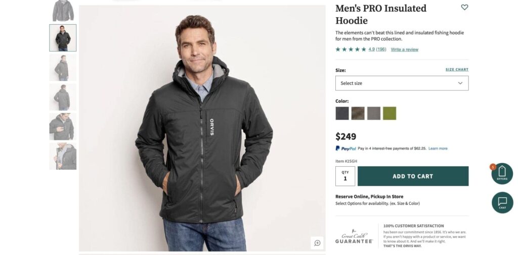 orvis product page omnichannel marketing