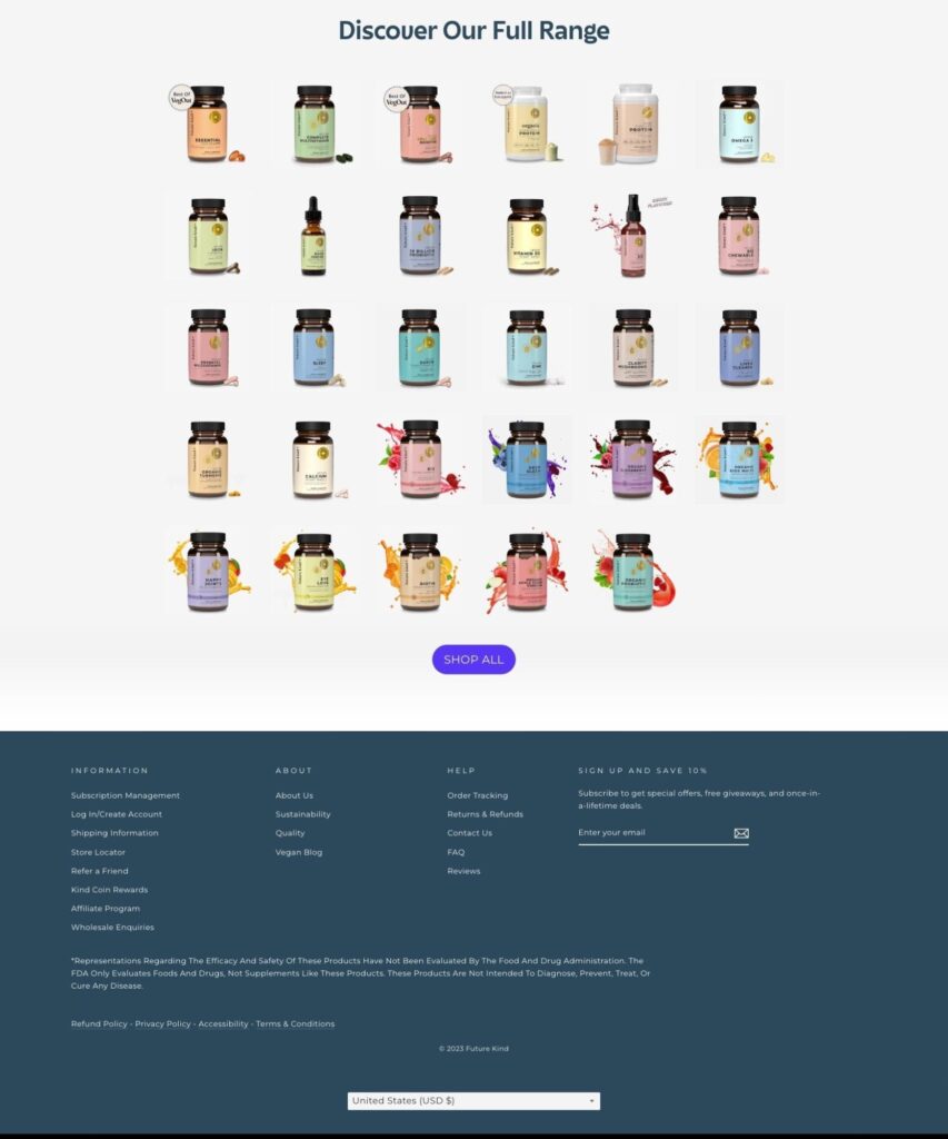 future kind products about us page examples