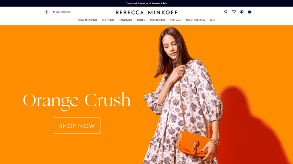 rebecca minkoff homepage screenshot