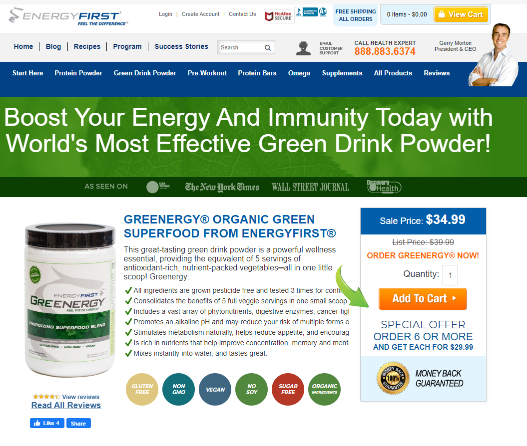 energyfirst landing page copy