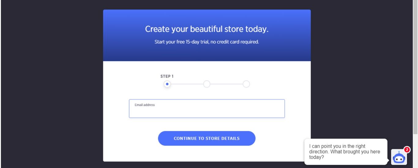 Fill out the information needed to create your new store