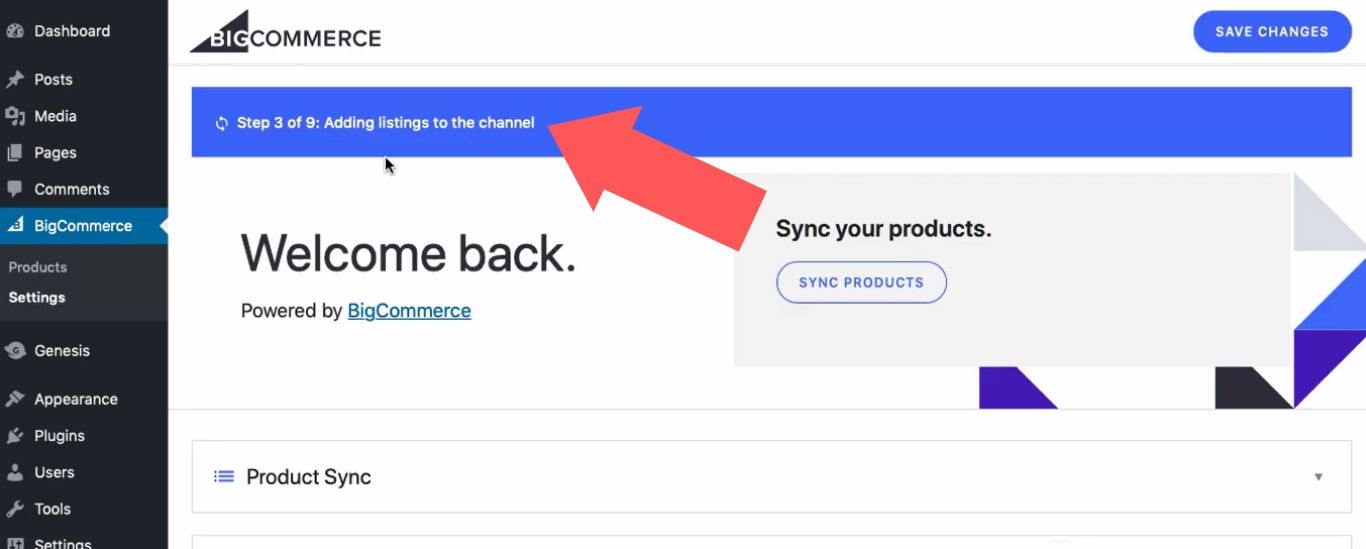 After you create your channel, WordPress will automatically update your site with information from your BigCommerce store