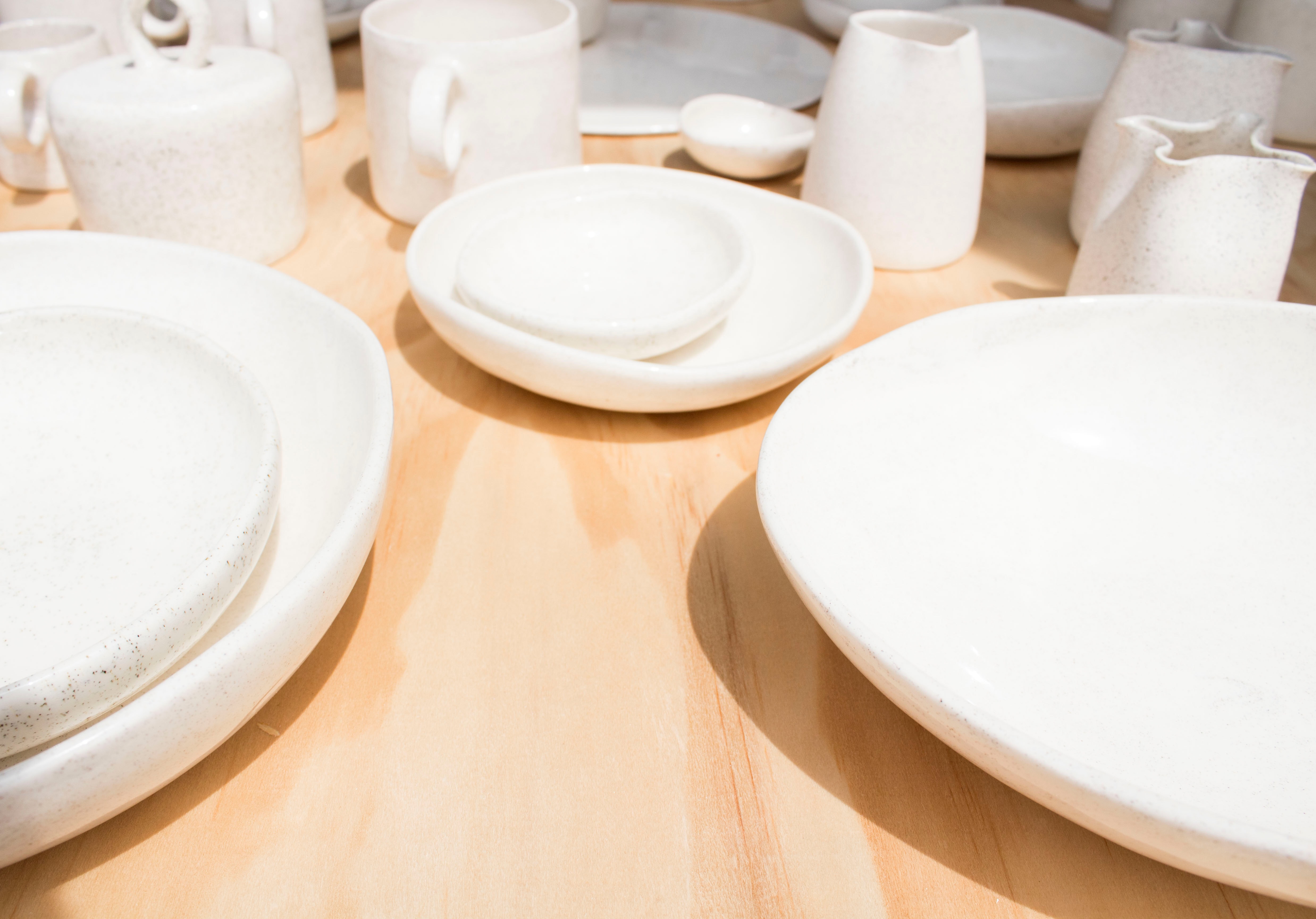 decorative white plates