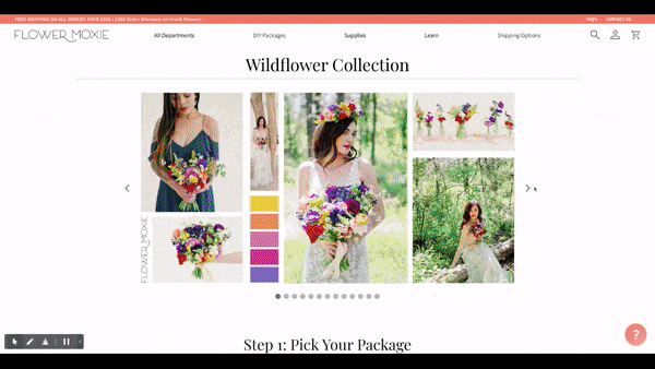 flower moxie wildflower wedding page custom shopify theme