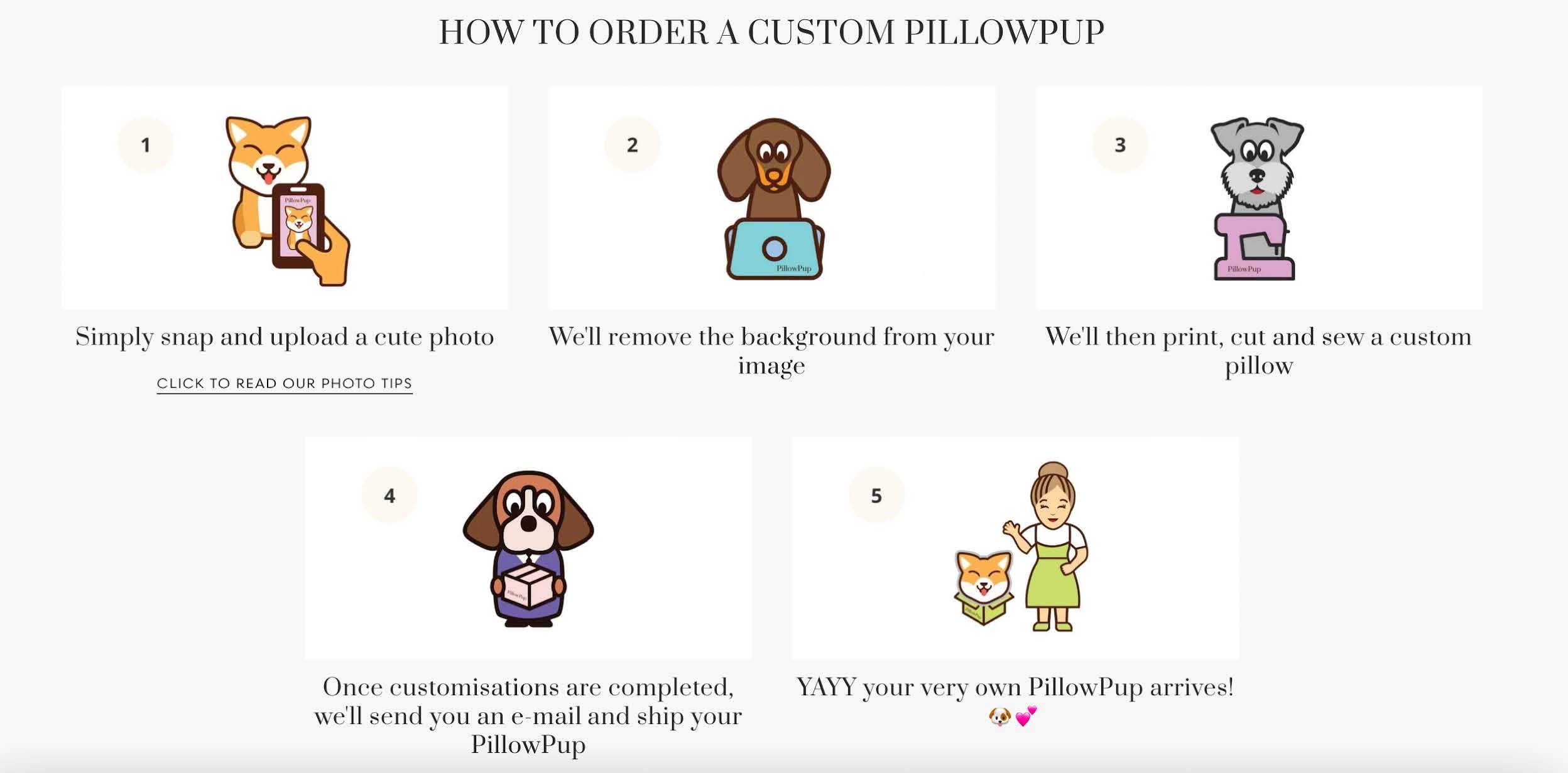 how to order custom pillowpup page