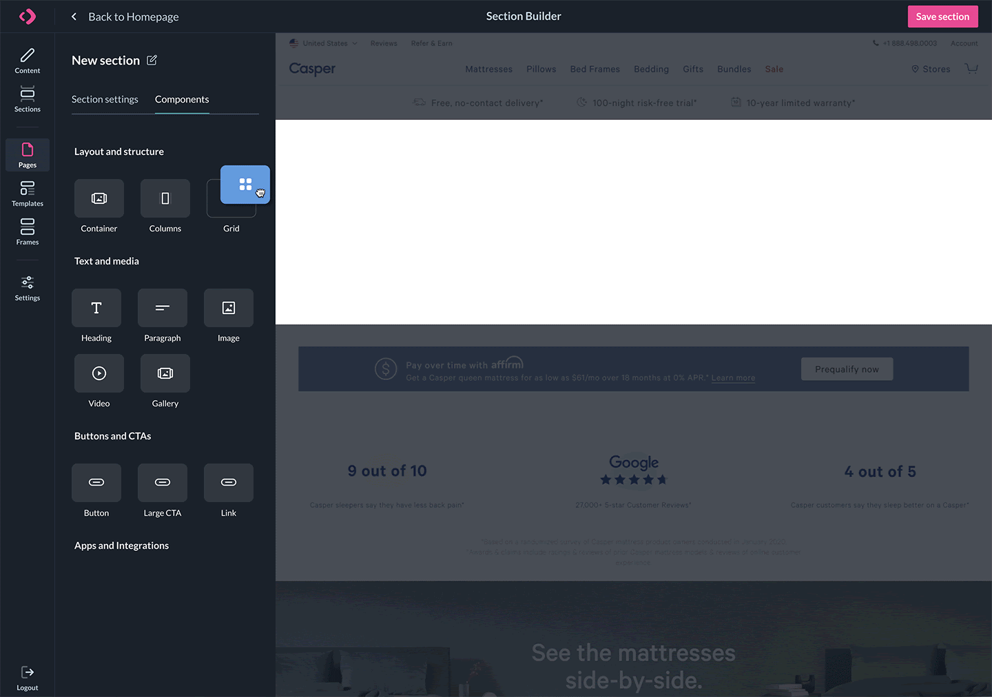 Shogun Frontend experience manager dashboard