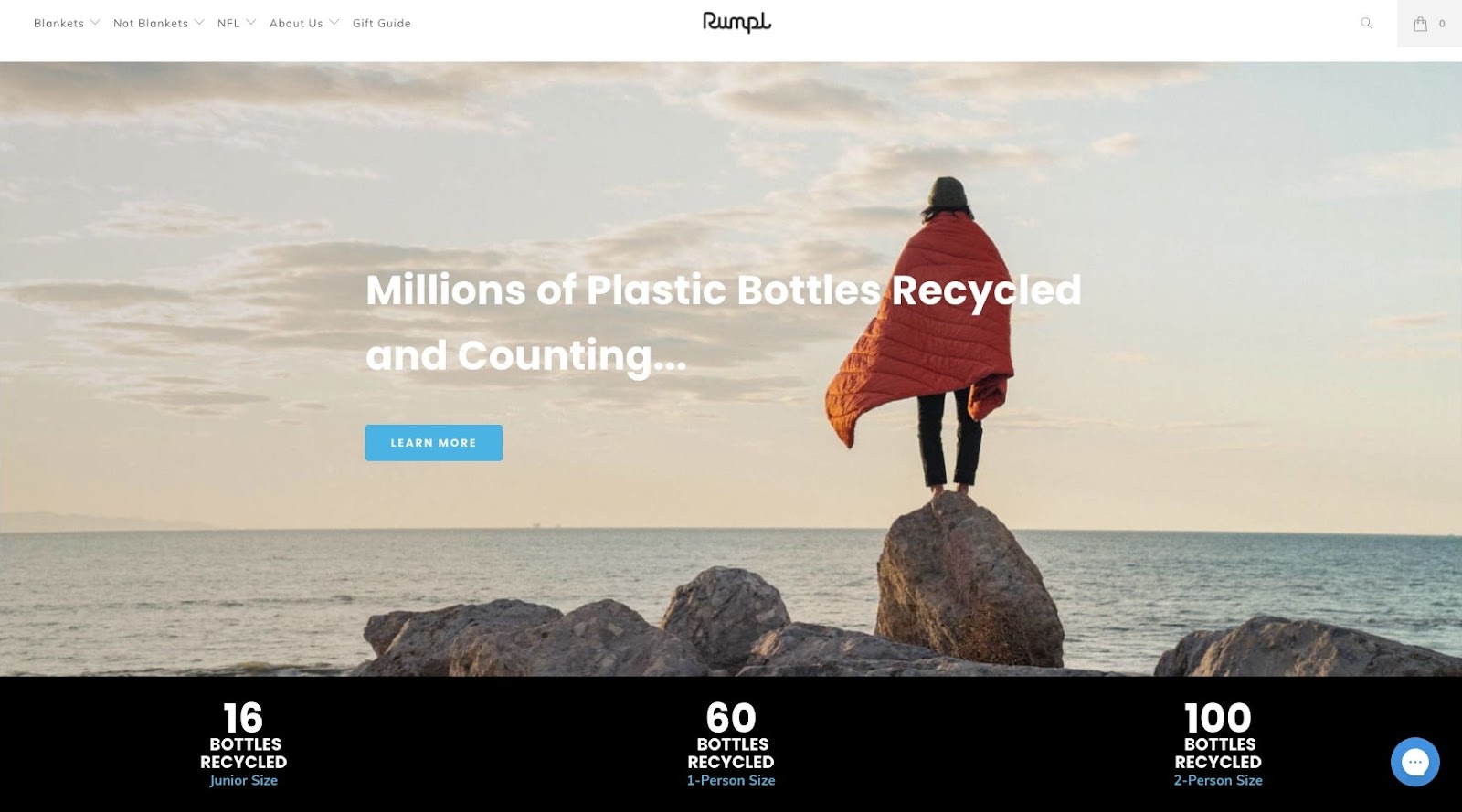 rumpl blankets use recycled bottles help clean up planet
