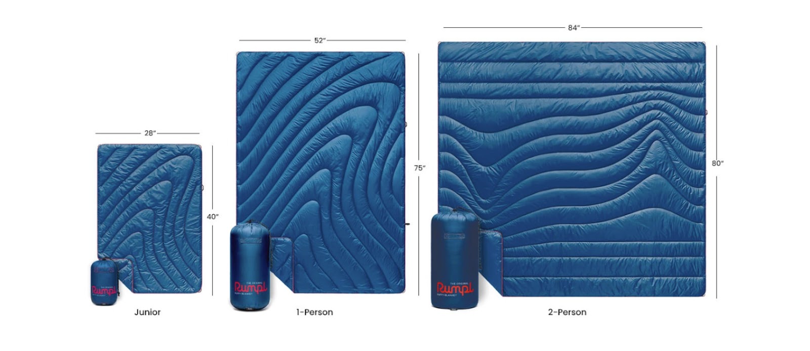 rumpl blanket sizing images side by side