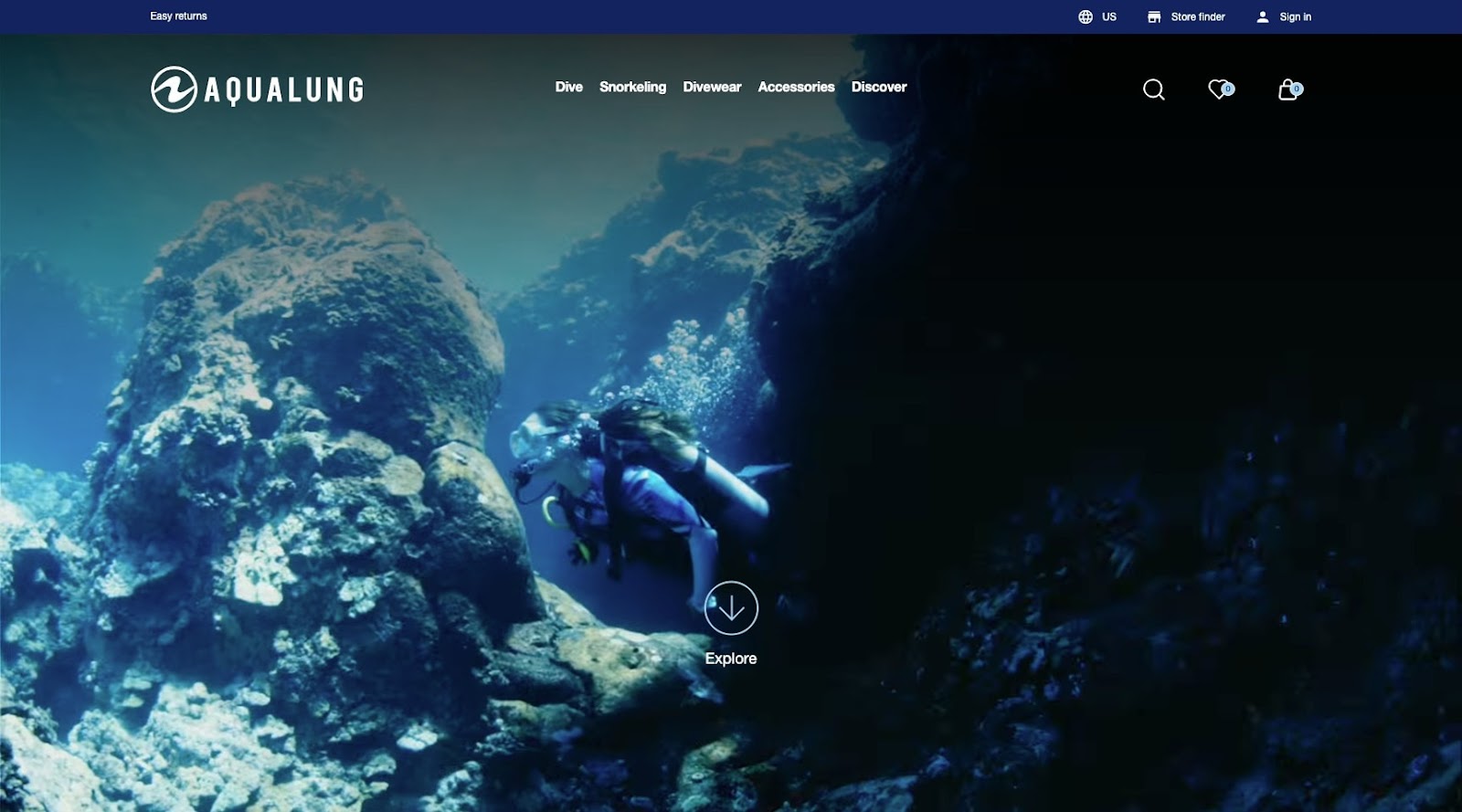 aqualung diving equipment homepage