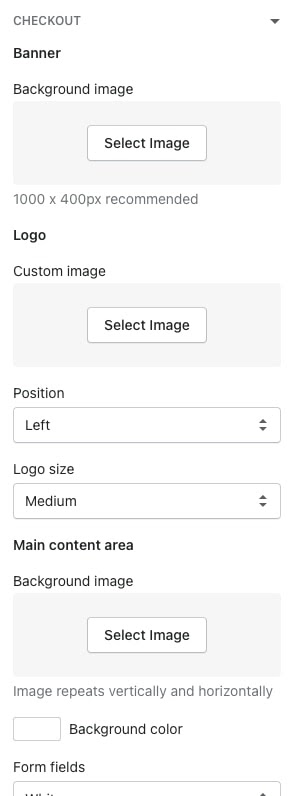 shopify theme customization checkout theme settings
