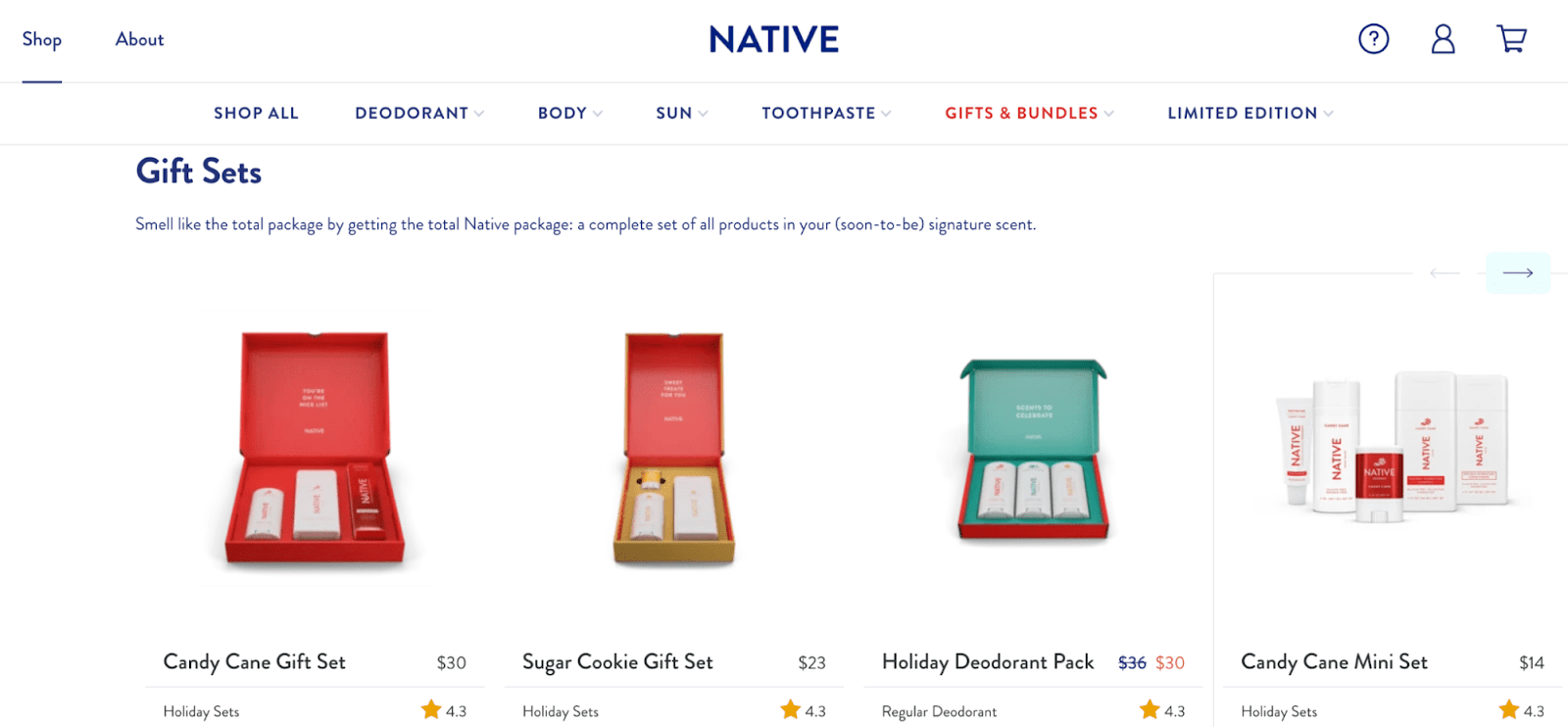 native brand seasonal bundling and packaging