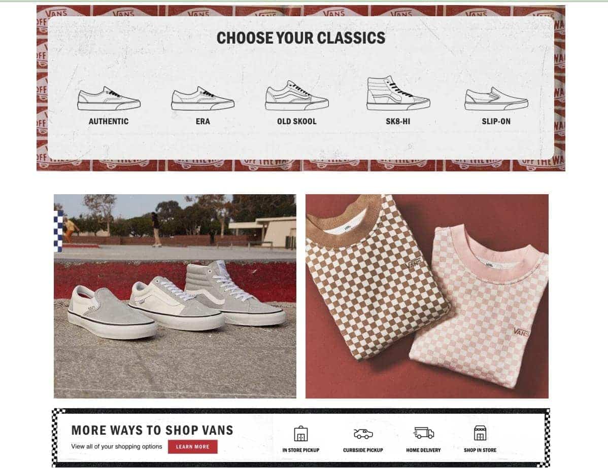 Customizing shoes on Vans.com