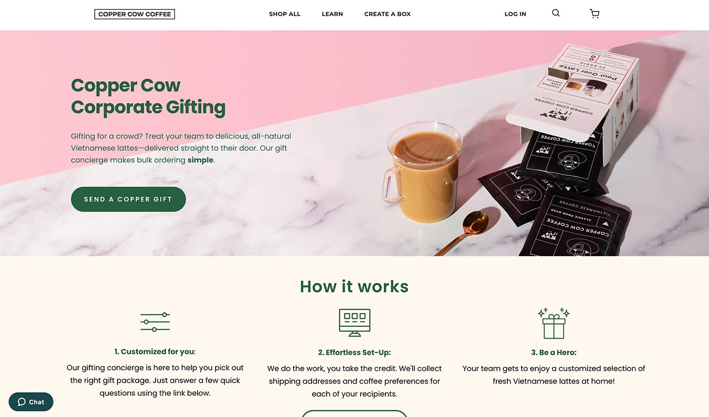 corporate gifting copper cow coffee