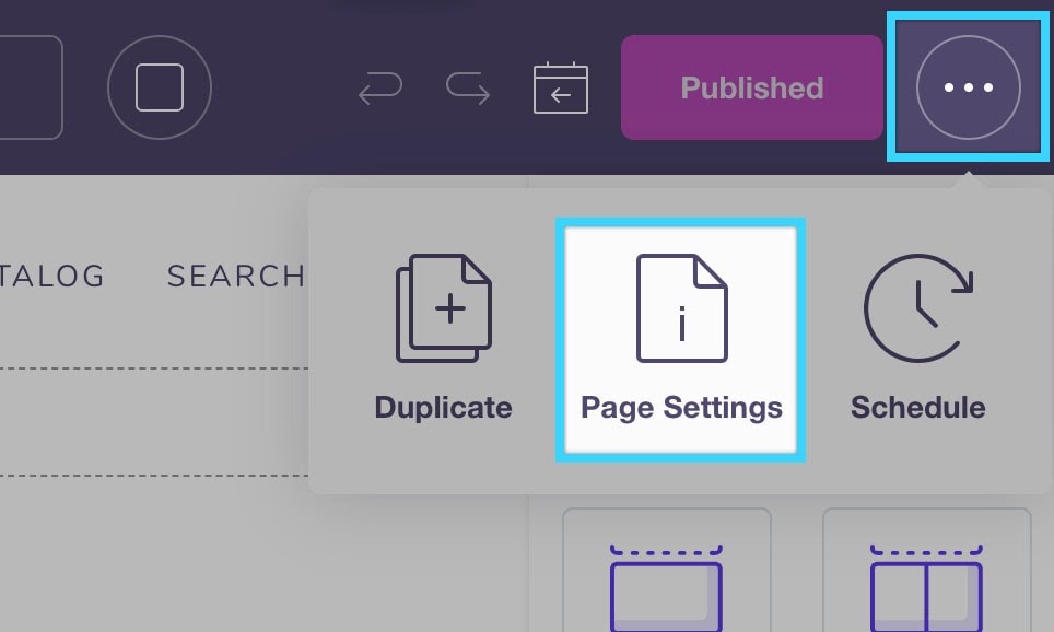 shogun page builder editor page settings