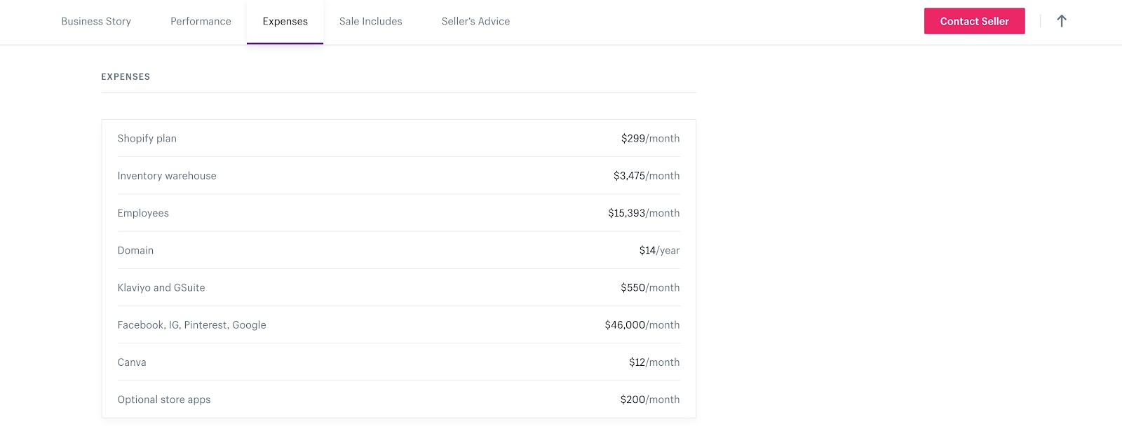 shopify exchange expenses section