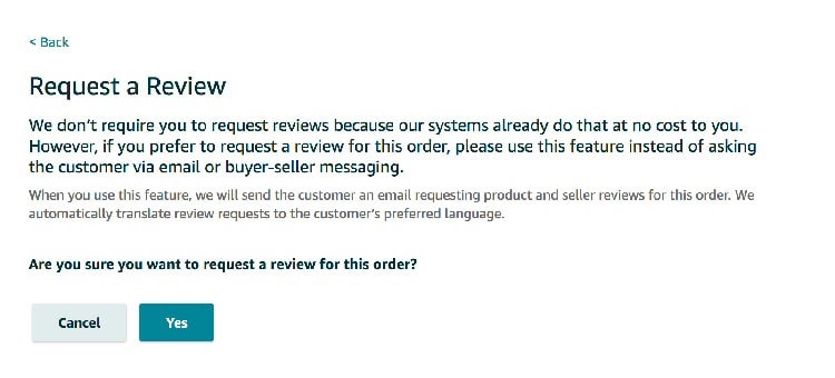 amazon request customer review