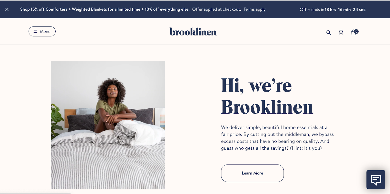 Brooklinen's about page