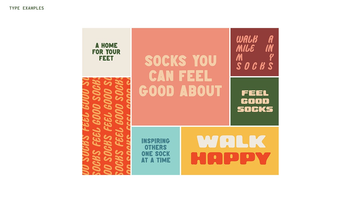 hippy feet brand styleguide page