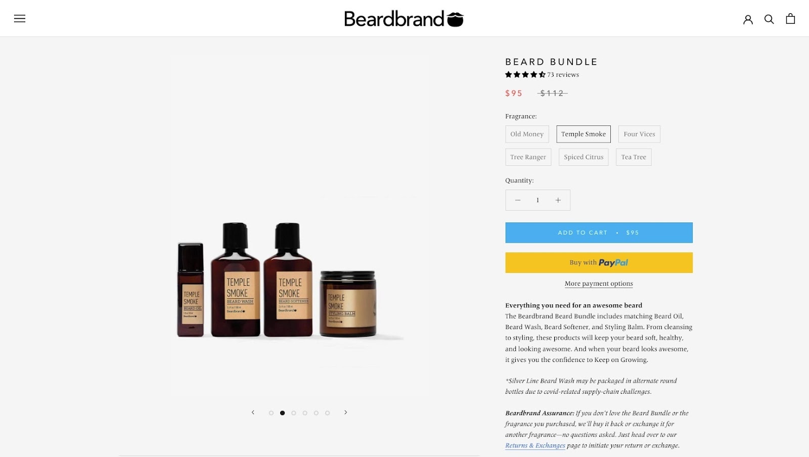 beardbrand bundle product page bundle pricing strategy