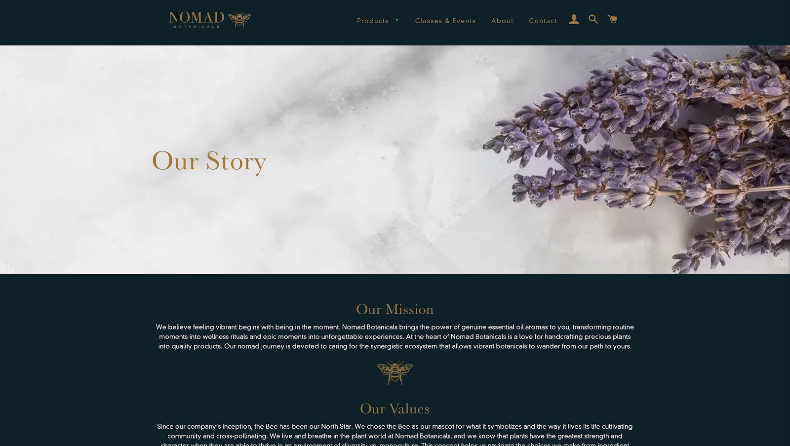 nomad botanicals about page