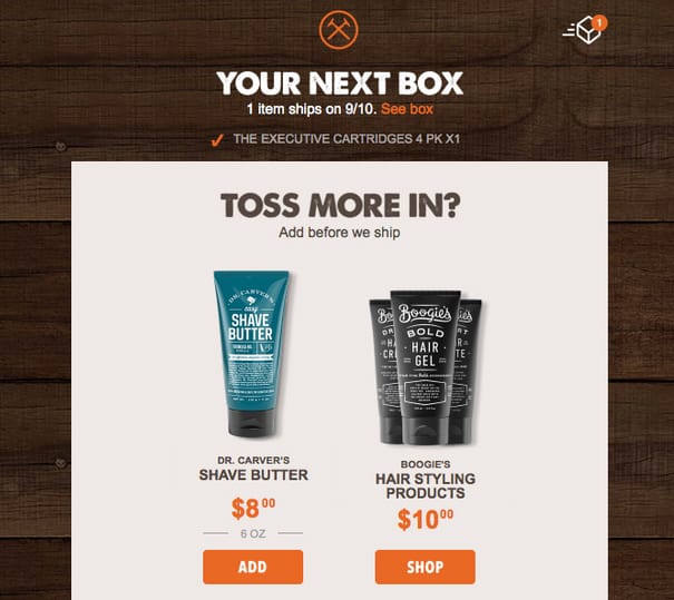 dollar shave club cross selling email