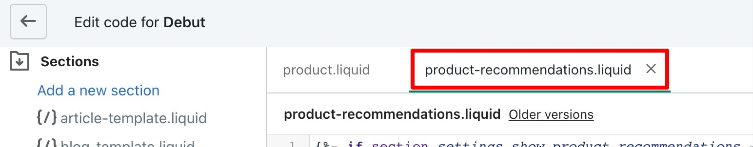 product-recommendations liquid file tab