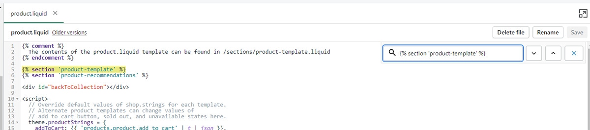 product-template liquid code