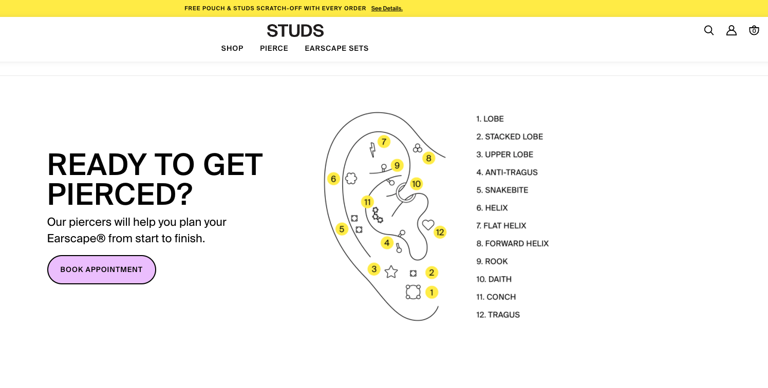 Studs Earscape visual on the homepage