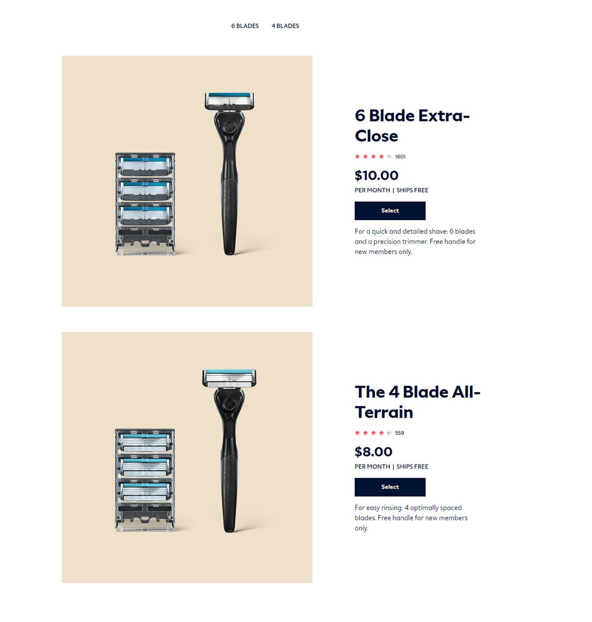 dollar shave club price anchoring upgrade package