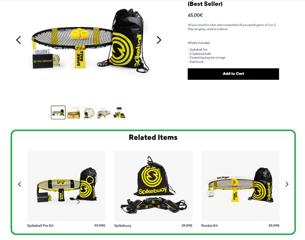 spikeball related products cross sell accessories