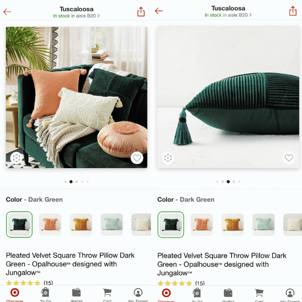 Shopping with the Target app