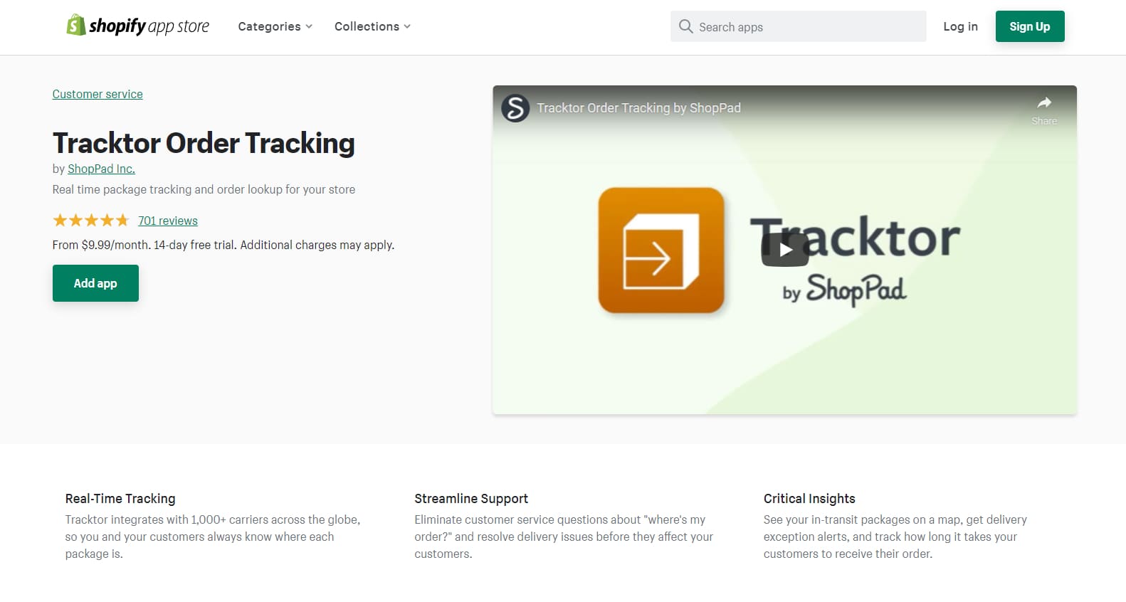 shopify shipping app tracktor order tracking