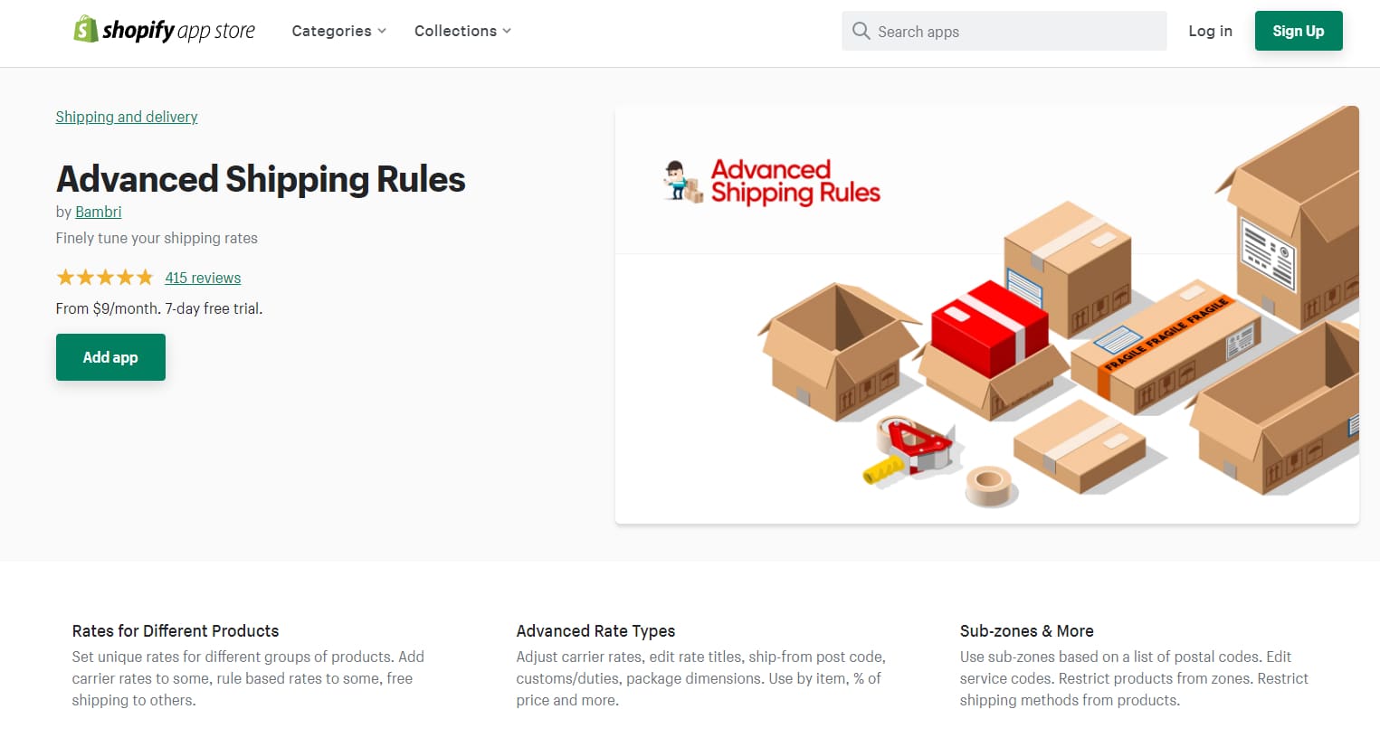 shopify shipping app advanced shipping rules