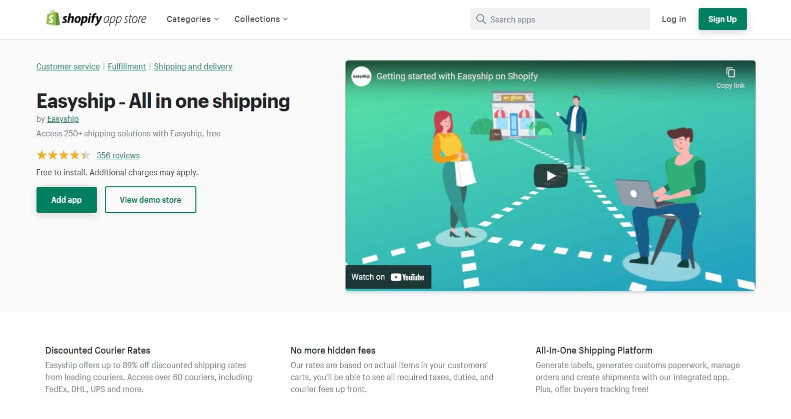 shopify shipping app easyship