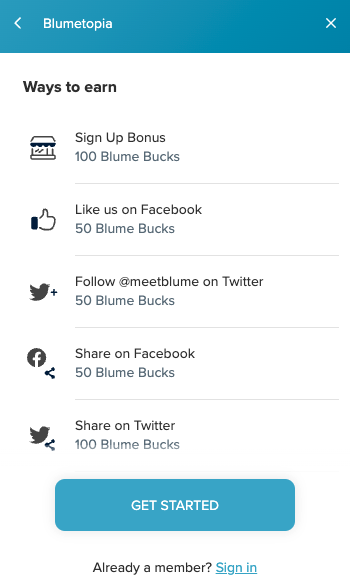 Blume's customer loyalty program
