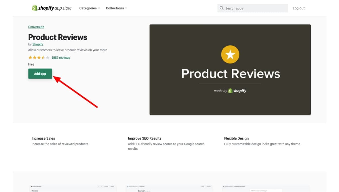 shopify product reviews app add app